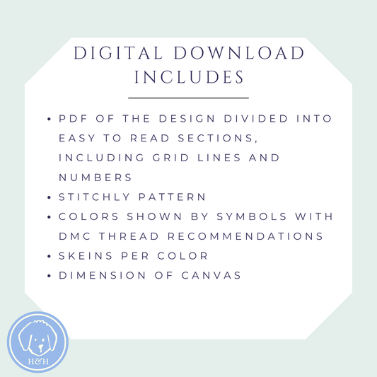 Gone Coastal Needlepoint Photo Frame Chart | 5x7 Photo Holder (Digital Download)